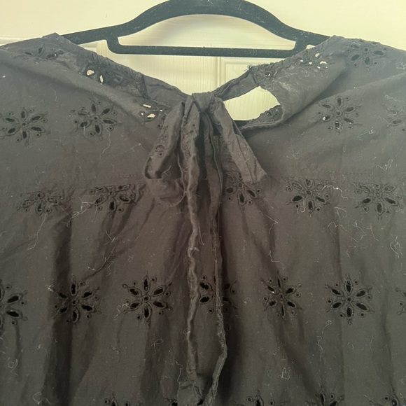 Madewell Long Sleeve Eyelet Black Shirt Medium - Picture 4 of 5